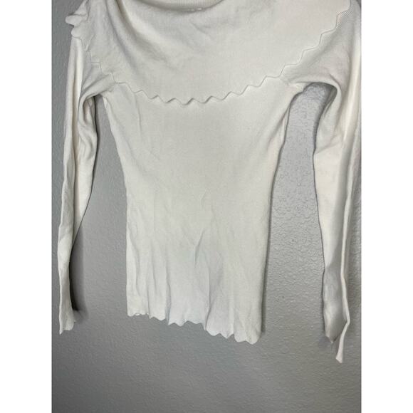 Milly Foldover Scallop Sweater S - Picture 5 of 13